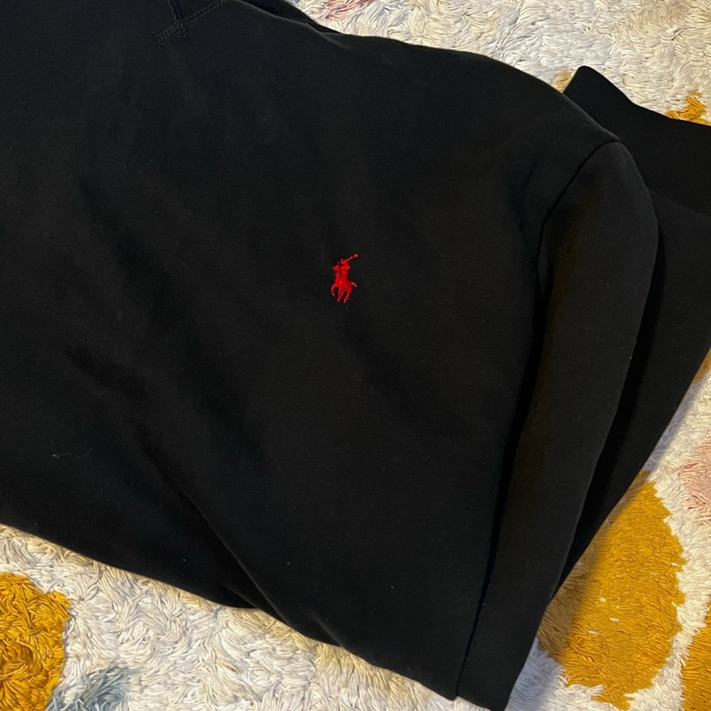 NWT POLO Ralph Lauren Black Hoodie Red Pony - Picture 3 of 6